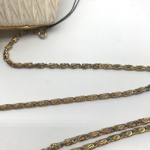 Morgan Taylor Ruched Ivory Satin Evening Crossbody - Picture 10 of 11